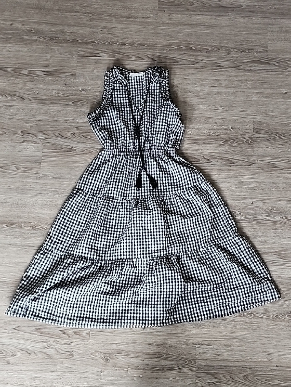 Goodnight Macaroon Black and White Gingham Dress